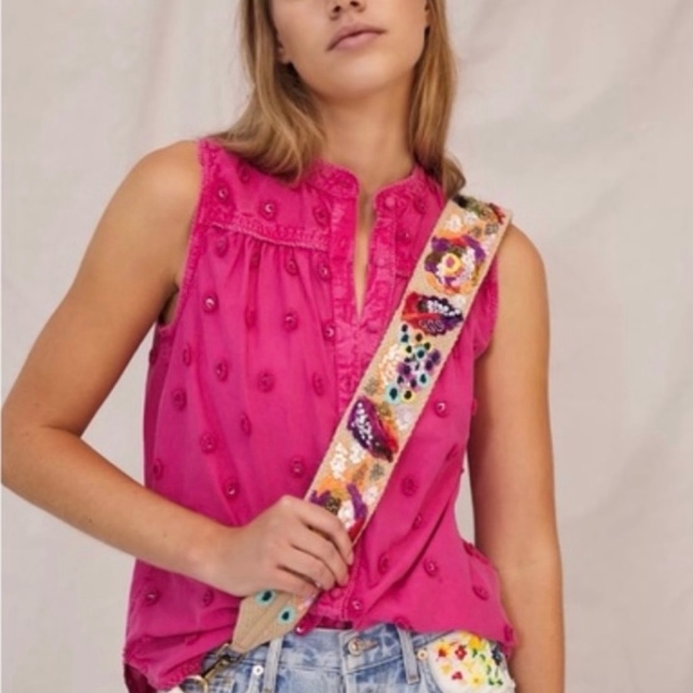 NWT Anthropologie Pilcro Adria Embellished Textured Buttondown XS